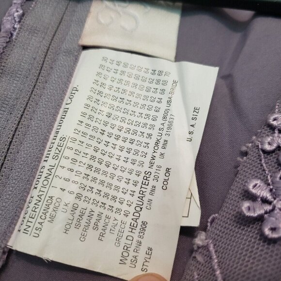 Forever Yours Mother Of The Bride Maxi Dress Womens 8 Short Sleeve Purple Floral - Picture 6 of 6